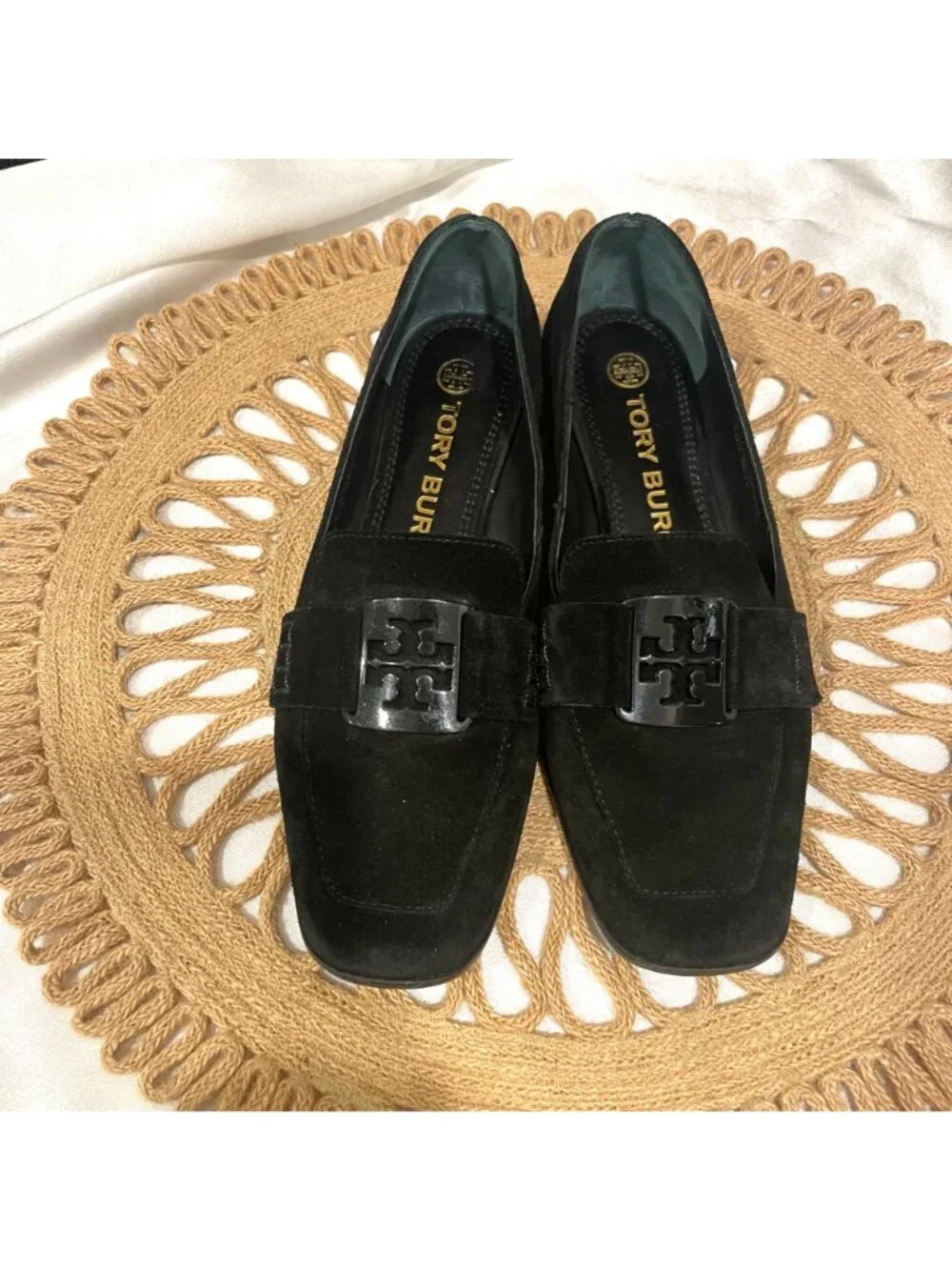 Tory Burch Georgia Loafers in Perfect Black Suede Size 7.5 Old Money Chic